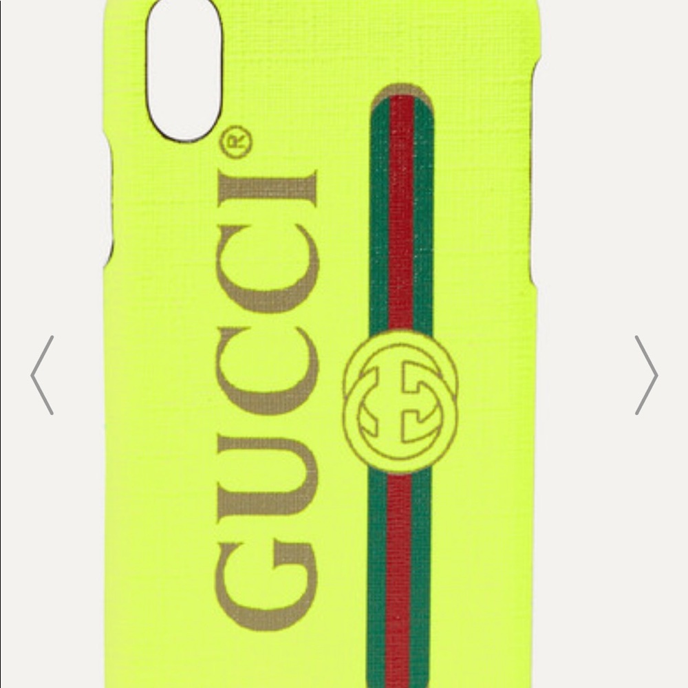 Authentic iPhone X Gucci case- neon yellow